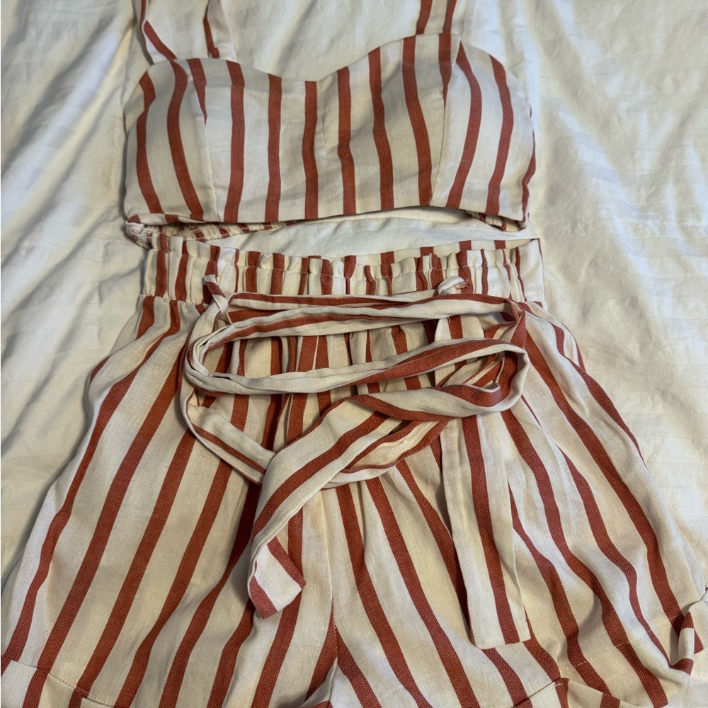 Striped Women's Shorts and Top Set